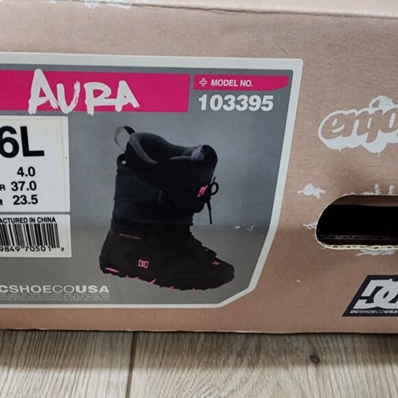 DC Girl's Aura 103395 Snowboard Boots US 6L EUR 37 CM 23.5 Black Pink - Picture 6 of 6